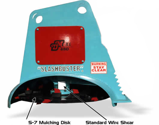 XL480 mulching disk and wire shear